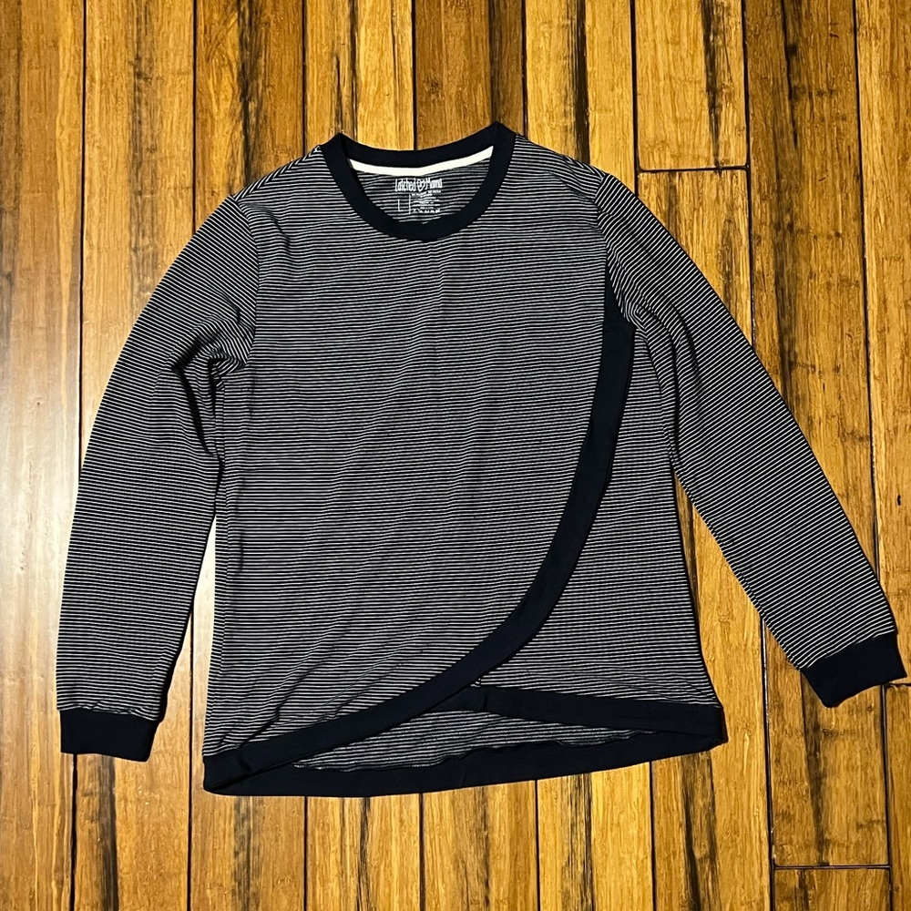 Latched Mama Lightweight Petal Nursing Crewneck - Large / Deep Navy Stripe